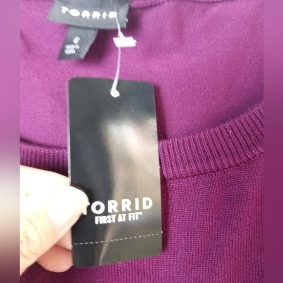 NWT Torrid Purple Highland Thistle Crew Neck Sleeveless Knit Sweater sz 6 or 6X - Picture 5 of 10